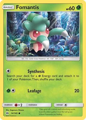 Fomantis card from SM Base Set