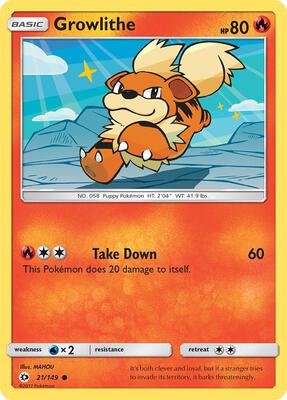 Growlithe card from SM Base Set