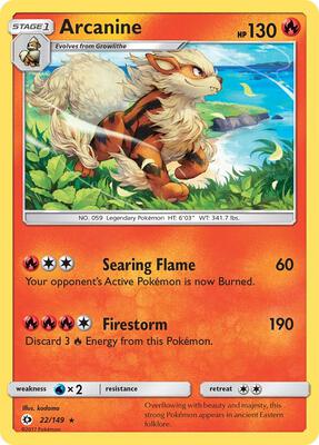 Arcanine card from SM Base Set