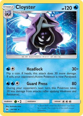 Cloyster card from SM Base Set