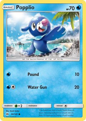 Popplio card from SM Base Set