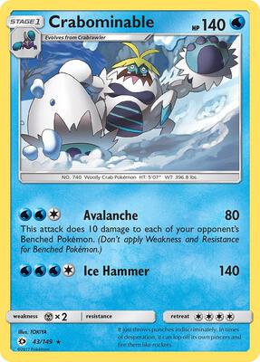 Crabominable card from SM Base Set