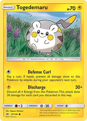Togedemaru card from SM Base Set