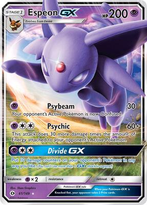 Espeon GX card from SM Base Set