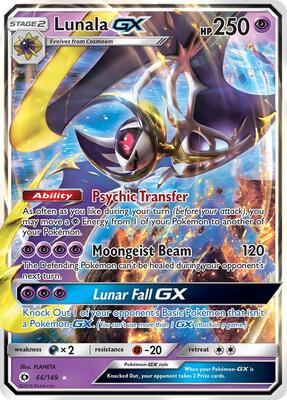 Lunala GX card from SM Base Set