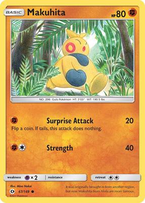 Makuhita card from SM Base Set