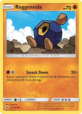 Roggenrola card from SM Base Set