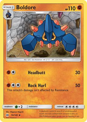 Boldore card from SM Base Set