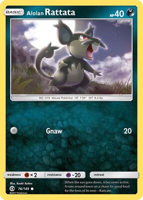 Alolan Rattata card from SM Base Set
