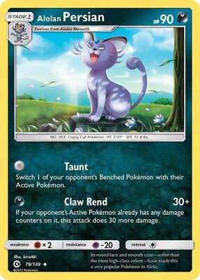 Alolan Persian card from SM Base Set