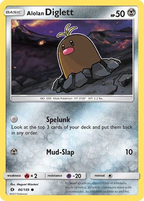 Alolan Diglett card from SM Base Set