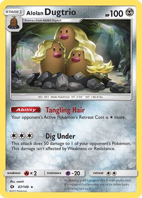 Alolan Dugtrio card from SM Base Set