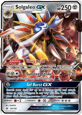 Solgaleo GX card from SM Base Set