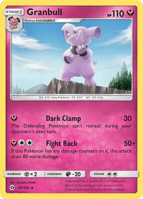 Granbull card from SM Base Set