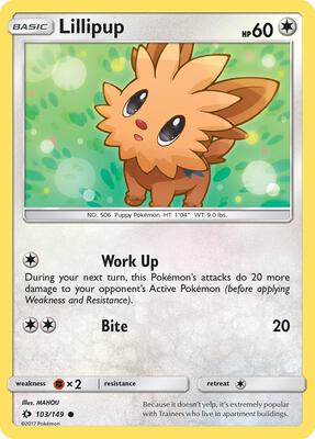 Lillipup card from SM Base Set