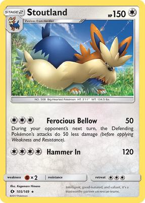 Stoutland card from SM Base Set