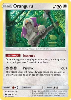 Oranguru card from SM Base Set