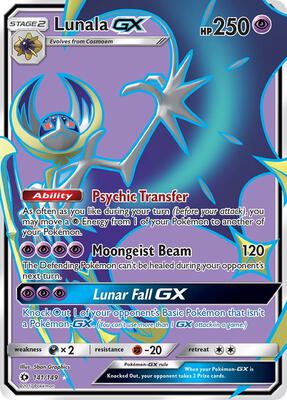 Lunala GX (Full Art) card from SM Base Set