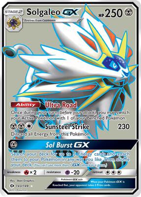 Solgaleo GX (Full Art) card from SM Base Set