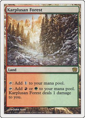 Karplusan Forest card from 9th Edition