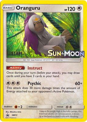 Oranguru - SM13 (Prerelease) [Staff] card from SM Promos