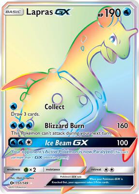 Lapras GX (Secret) card from SM Base Set