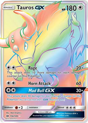 Tauros GX (Secret) card from SM Base Set