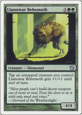 Llanowar Behemoth card from 9th Edition