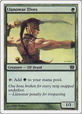 Llanowar Elves card from 9th Edition