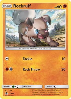 Rockruff - SM06 card from SM Promos