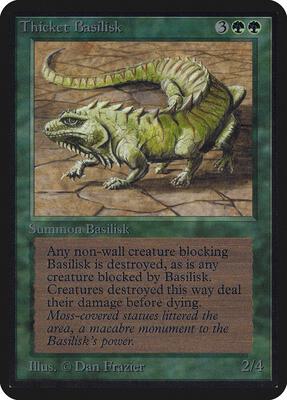 Thicket Basilisk card from Alpha Edition