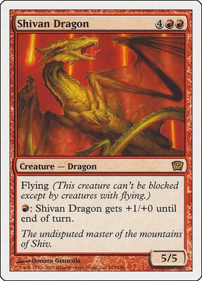 Shivan Dragon card from 9th Edition