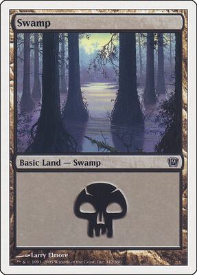 Swamp (342) card from 9th Edition