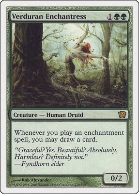 Verduran Enchantress card from 9th Edition