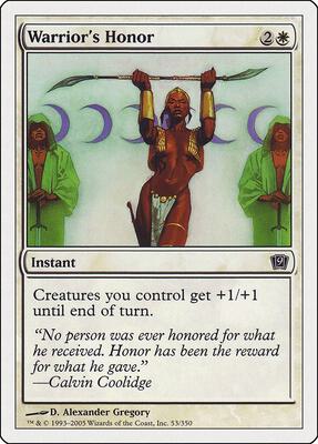 Warrior's Honor card from 9th Edition
