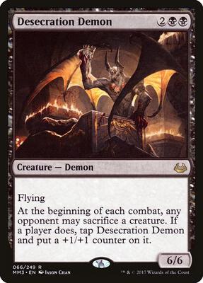 Desecration Demon card from Modern Masters 2017