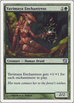 Yavimaya Enchantress card from 9th Edition