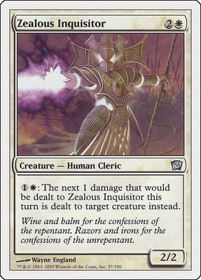 Zealous Inquisitor card from 9th Edition