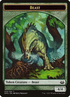 Beast Token (010) card from Modern Masters 2017