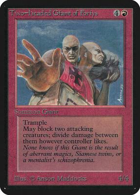 Two-Headed Giant of Foriys card from Alpha Edition