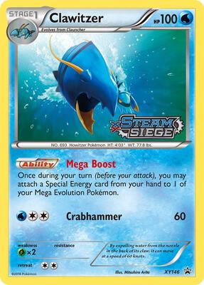 Clawitzer (XY Steam Siege Prerelease) card from XY Promos