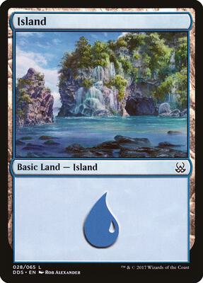 Island (028) card from Duel Decks: Mind vs. Might