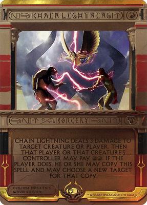 Chain Lightning card from Masterpiece Series: Amonkhet Invocations