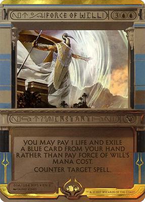 Force of Will card from Masterpiece Series: Amonkhet Invocations