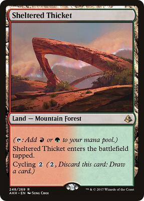Sheltered Thicket card from Amonkhet
