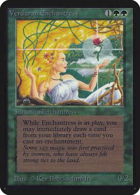 Verduran Enchantress card from Alpha Edition