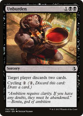 Unburden card from Amonkhet