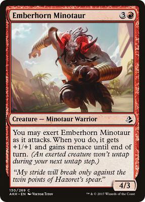 Emberhorn Minotaur card from Amonkhet
