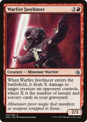 Warfire Javelineer card from Amonkhet