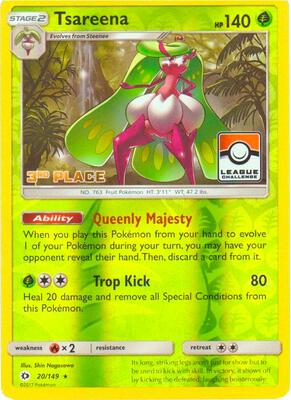 Tsareena - 20/149 (League Challenge) [3rd Place] card from League & Championship Cards
